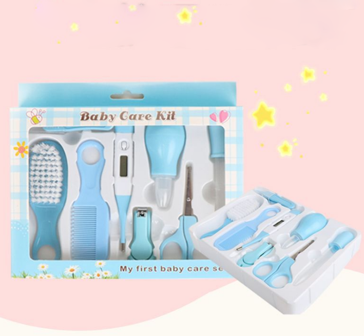 8pc Newborn Baby Care Set Nail Hair Health Grooming Kit with Cleaning Tools Healthcare Accessories - Totostore