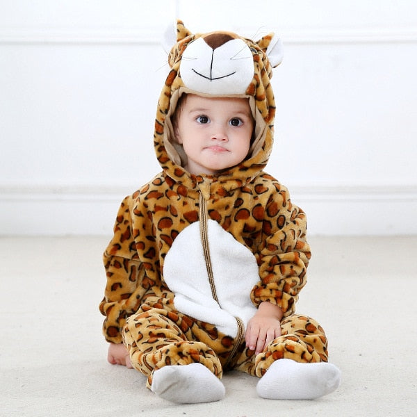 Baby and Toddler Lion Kigurumi Onesie - Winter Animal Jumpsuit - Totostore