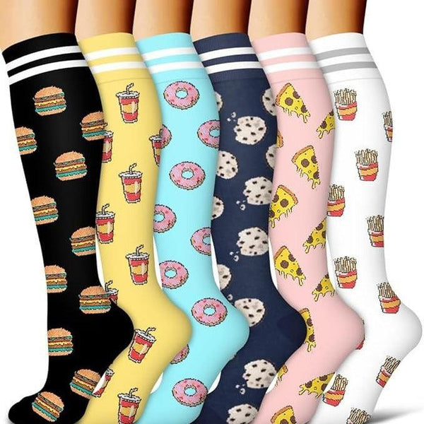 Womens Minimalist Cartoon Pressure Socks  Comfortable and Stylish