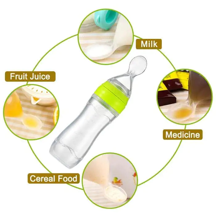 Silicone Baby Bottle Spoon with BPA-Free Food Dispenser - Ideal for Infant Feeding - Totostore