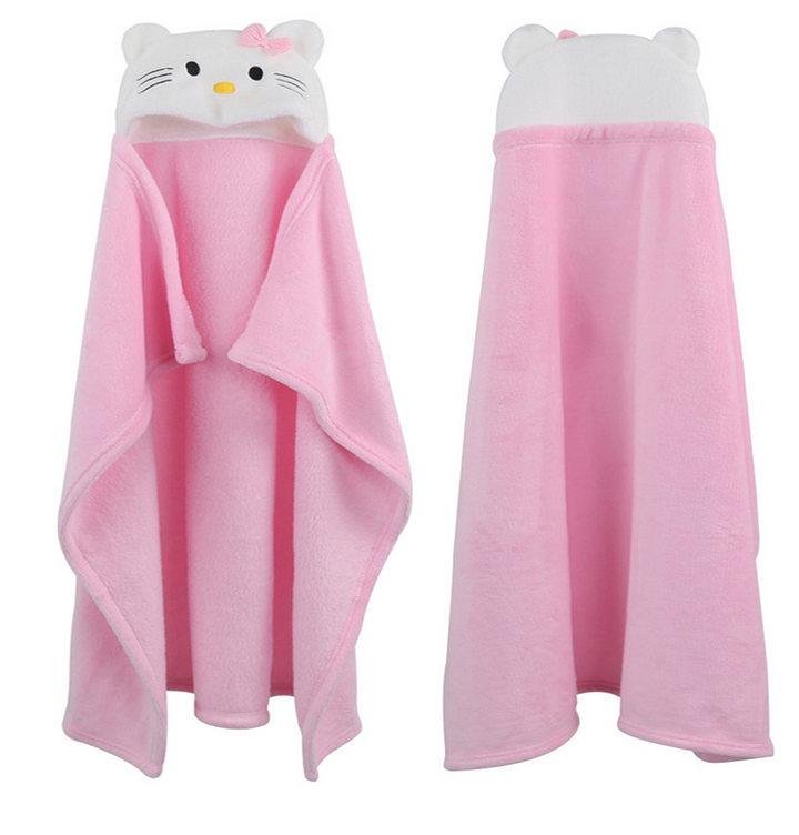 Cute Cartoon Animal Hooded Baby Bathrobe - Soft Newborn Bath Towel with Toddler Wraps - Totostore