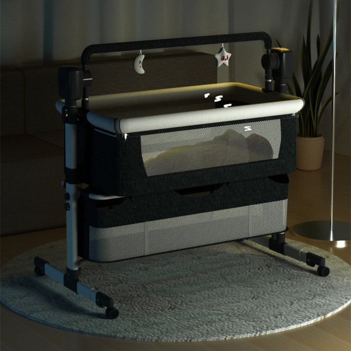 Foldable Portable Bassinet for Newborn Babies - Electric Splicing and Bedside Design - Totostore