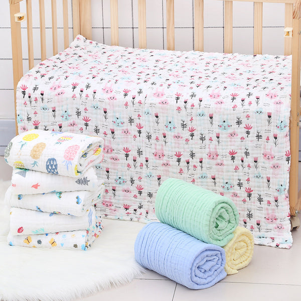 Six-Layer Seersucker Quilt Baby Bath Towel - Soft and Luxurious - Totostore