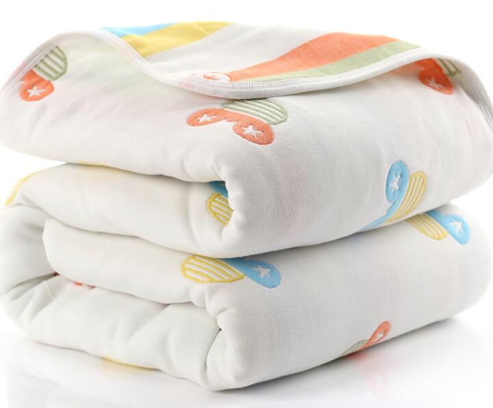 Soft Muslin Cotton Baby Blanket - 6 Layer Thick Swaddle for Newborns Kids Receiving Blanket for Bedding and Cover Breathable and Gentle Fabric - Totostore