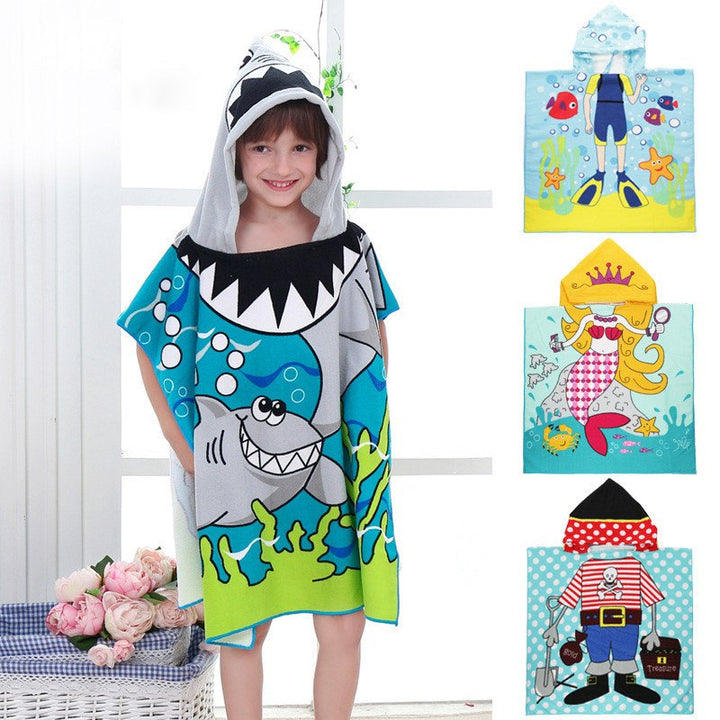 Cartoon Hooded Beach Towel for Kids - Adorable Animal Print Microfiber Material - 60x120cm - Totostore