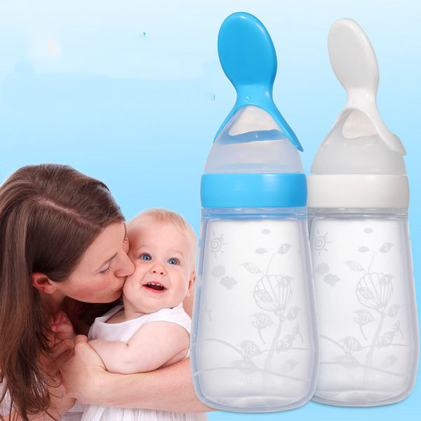 Silicone Baby Cereal Squeeze Bottle - Flat Bottom Design for Easy Feeding - Totostore