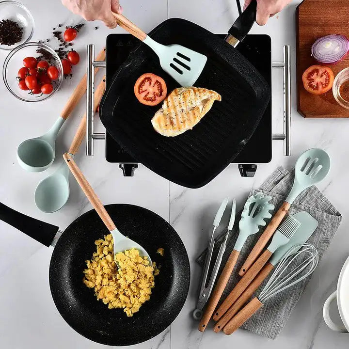 Nordic 12-Piece Silicone Set - Durable Kitchen Utensils for Everyday Use - Totostore