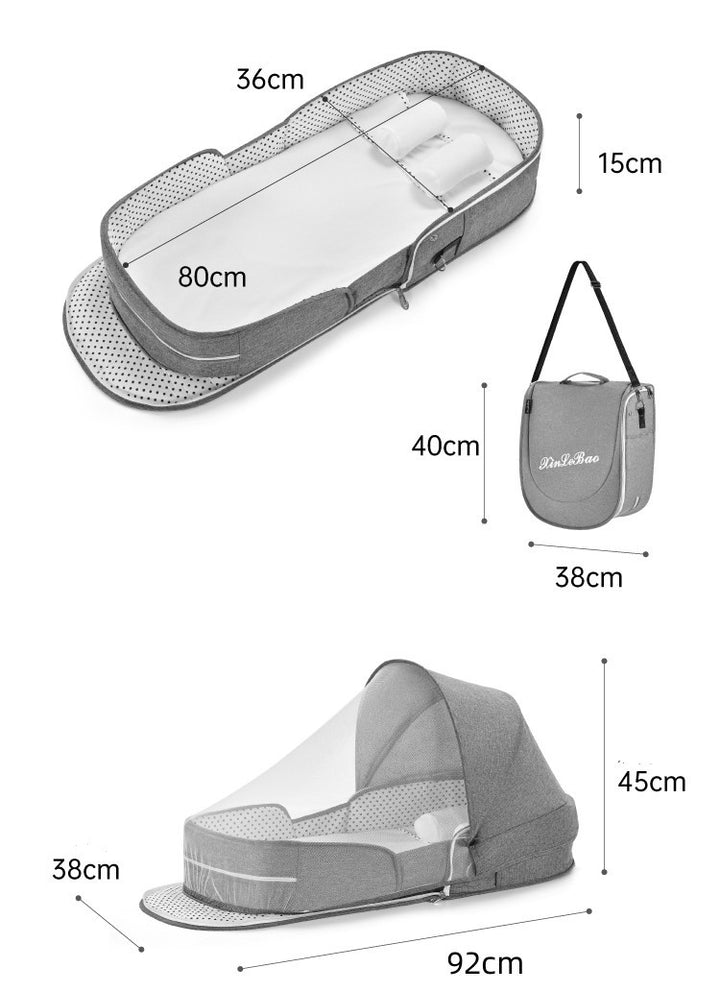 Portable Foldable Baby Crib with Mosquito Net - Multifunctional Newborn Bed for Co-sleeping - Totostore