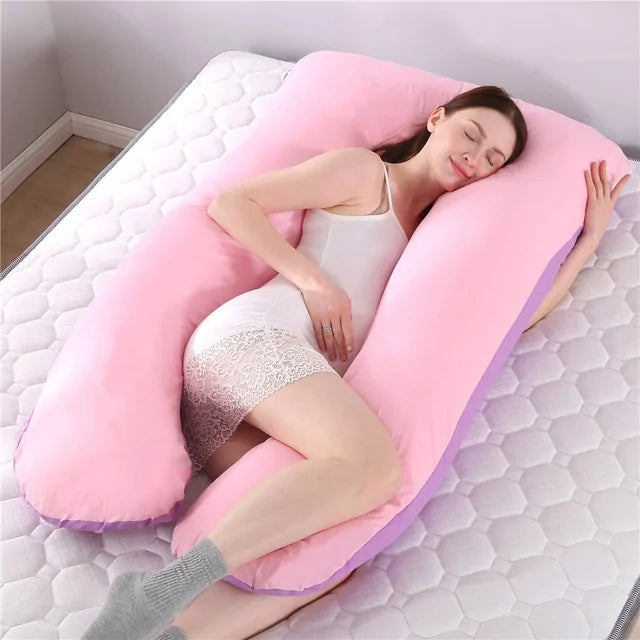 Pregnancy Support Pillow - 100 Cotton U-Shape Rabbit Print for Maternity Side Sleepers - Totostore