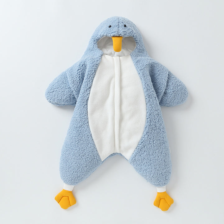 Little Yellow Duck Lamb Fleece Newborn Anti Startle Sleeping Bag - Totostore