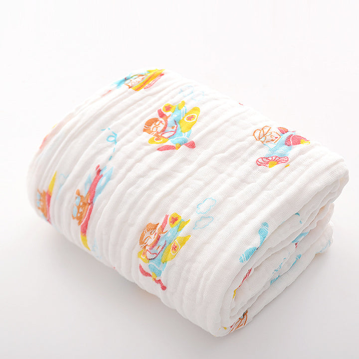 Six-Layer Seersucker Quilt Baby Bath Towel - Soft and Luxurious - Totostore