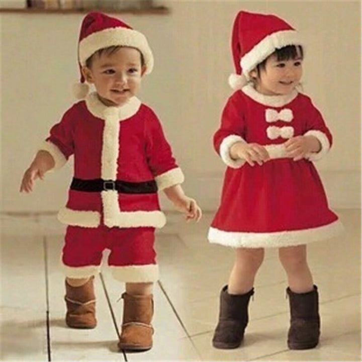 Christmas Clothing Set for Kids 12M-3Y Baby Boys Girls Santa Suit and Dress - Totostore