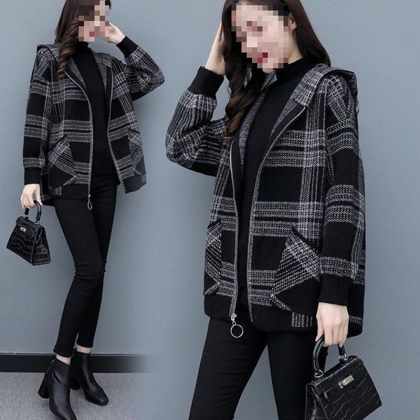 Plus Size Plaid Coat - Autumn and Winter Essential for All Sizes