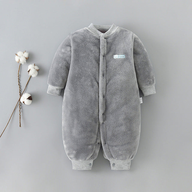 Pure Color Cozy Baby Onesie Thick Warm and Adorable - Totostore