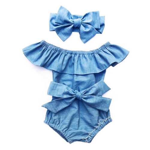 Cute Bowknot Ruffle Sleeveless Baby Girls Jumpsuit for Summer 0-24M - Totostore