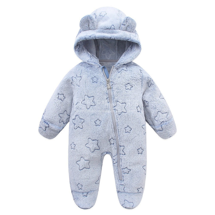 Cartoon Hooded Baby Jumpsuit - Soft and Cozy Crawling Suit for Infants - Totostore