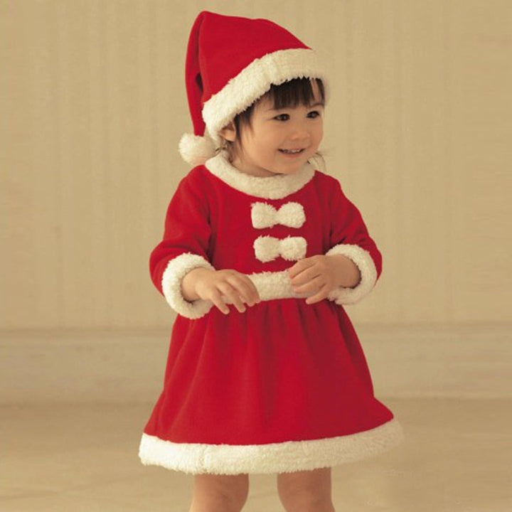 Christmas Clothing Set for Kids 12M-3Y Baby Boys Girls Santa Suit and Dress - Totostore