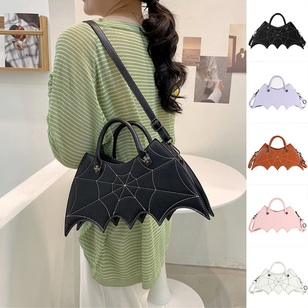 Spider Web Shoulder Bag - Halloween Batgirl Design in Personality PU Leather - Fashion Messenger Crossbody Bag