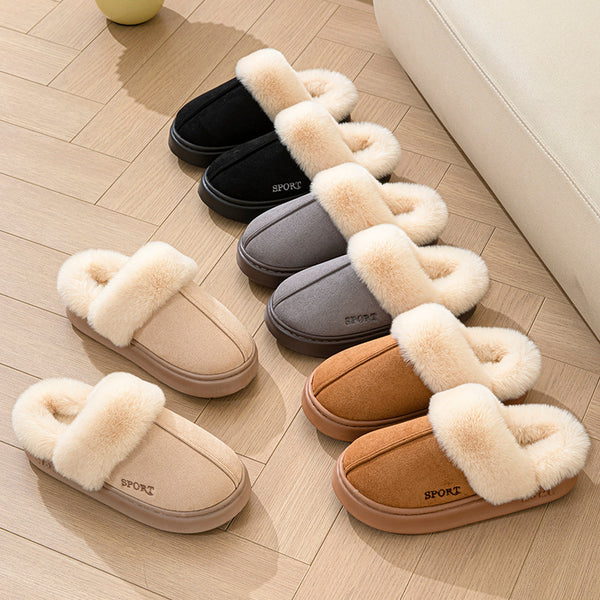 Eva Faux Suede Warm Home Slippers For Women