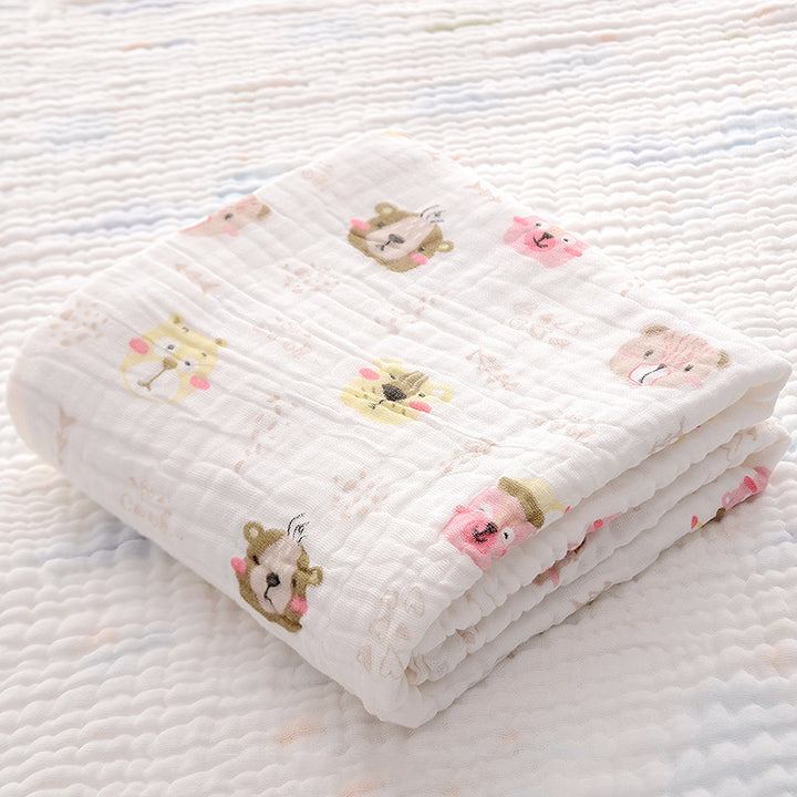 Six-Layer Seersucker Quilt Baby Bath Towel - Soft and Luxurious - Totostore