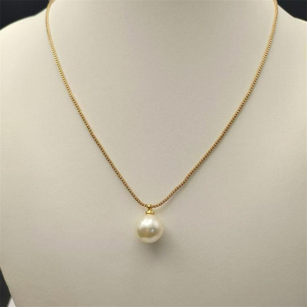 Light Luxury Oval Pearl Pendant Necklace - Japanese Korean Style with High-Grade Artificial Pearls