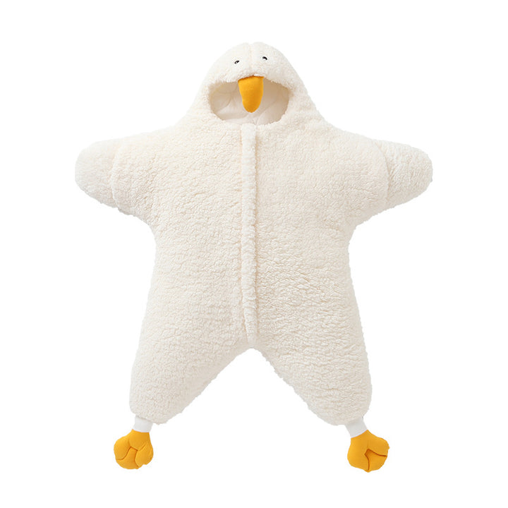 Little Yellow Duck Lamb Fleece Newborn Anti Startle Sleeping Bag - Totostore