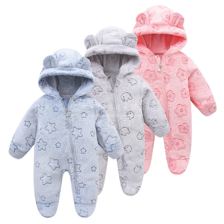 Cartoon Hooded Baby Jumpsuit - Soft and Cozy Crawling Suit for Infants - Totostore