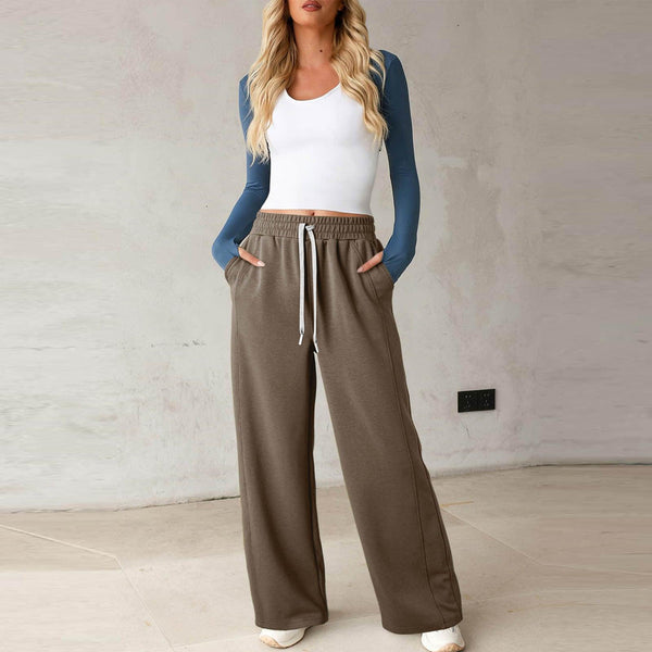 Women's Sweater Straight-leg Pants Drawstring Elastic