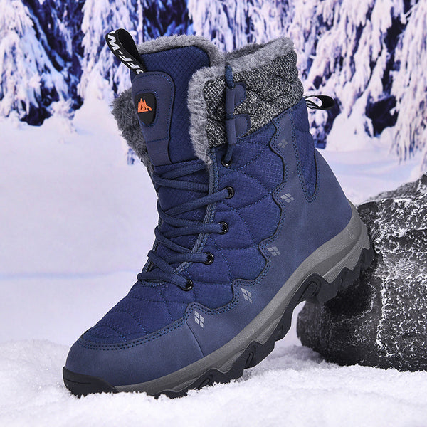 Mens High-top Fleece-lined Boots for Daily Outdoor Wear with Thick Soles