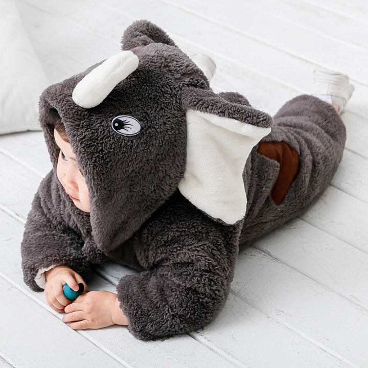 Thickened One-Piece Clothes Baby Clothes Newborn Baby Crawling Clothes Autumn And Winter Daffy Bear New Animal Shape - Totostore