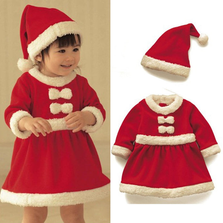 Christmas Clothing Set for Kids 12M-3Y Baby Boys Girls Santa Suit and Dress - Totostore