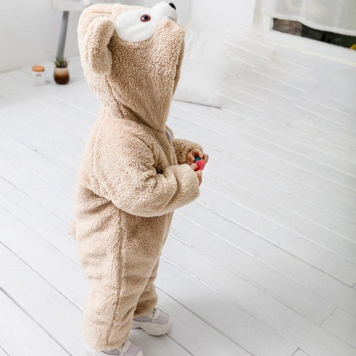 Thickened One-Piece Clothes Baby Clothes Newborn Baby Crawling Clothes Autumn And Winter Daffy Bear New Animal Shape - Totostore