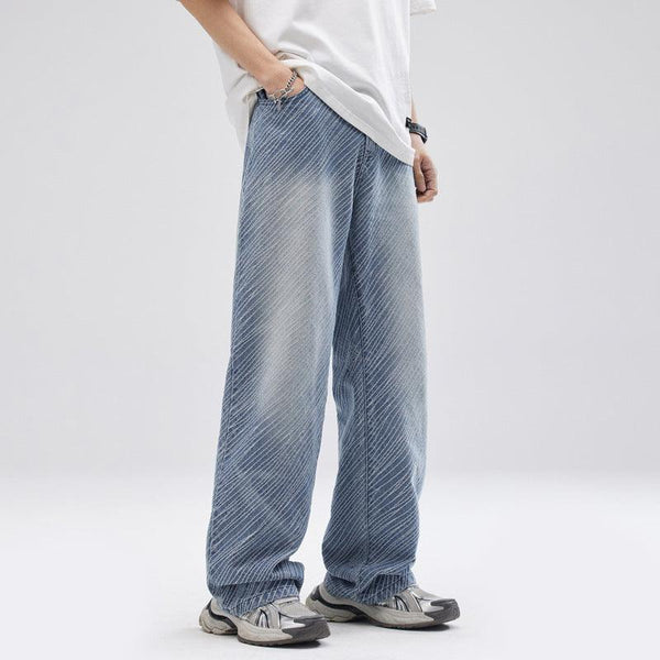 Mens Retro Loose Wide-Leg Pants - Fashionable and Comfortable