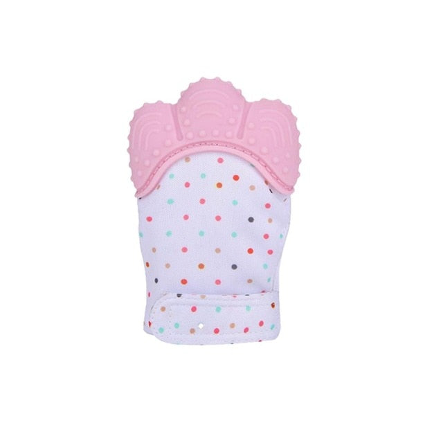 Silicone Teething Mittens - Newborn Gloves with Sound Teether Wrapper - Totostore