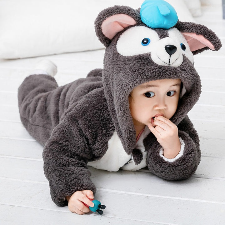 Thickened One-Piece Clothes Baby Clothes Newborn Baby Crawling Clothes Autumn And Winter Daffy Bear New Animal Shape - Totostore