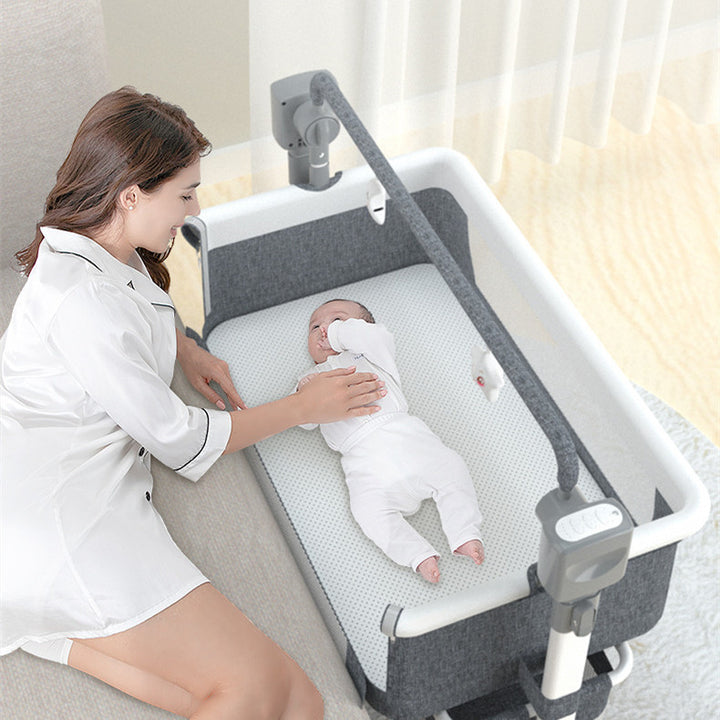 Foldable Portable Bassinet for Newborn Babies - Electric Splicing and Bedside Design - Totostore