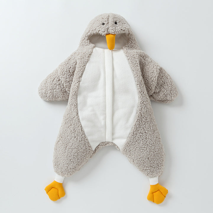 Little Yellow Duck Lamb Fleece Newborn Anti Startle Sleeping Bag - Totostore