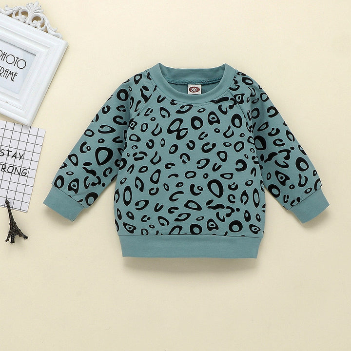 Leopard Print Kids Clothes Set T-shirt Sweater Coat Tops and Pants Outfits for Baby Boys and Girls - Totostore