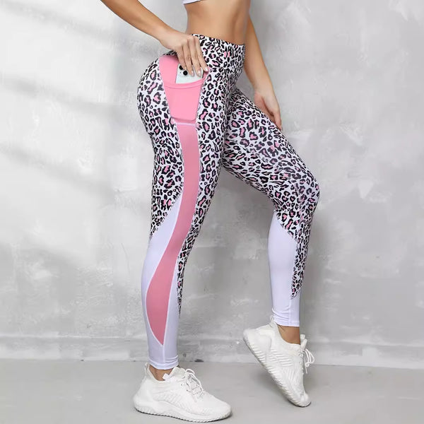 High Waist Printed Leggings in Contrast Colors - Stylish and Stretchy