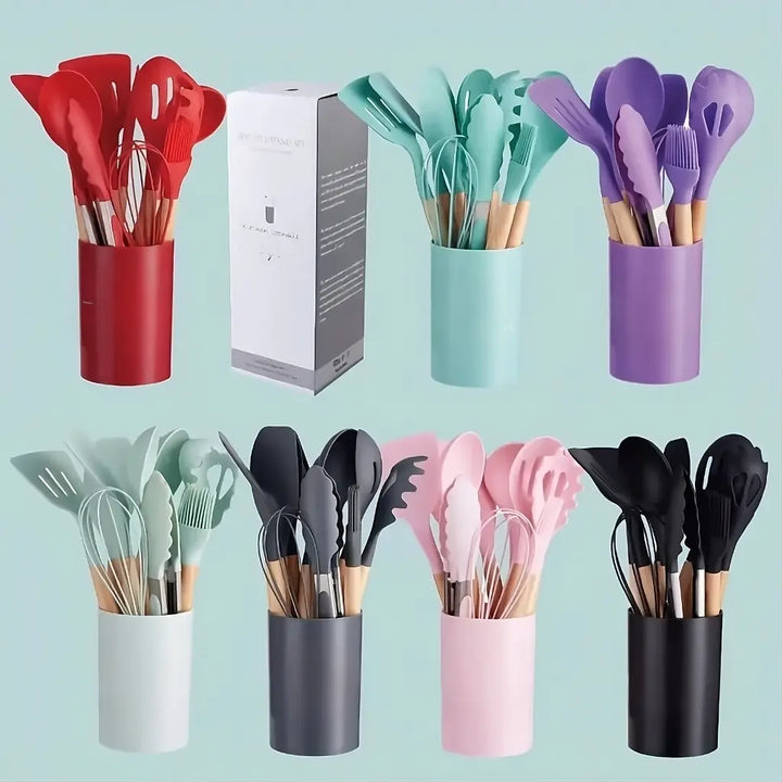 Nordic 12-Piece Silicone Set - Durable Kitchen Utensils for Everyday Use - Totostore