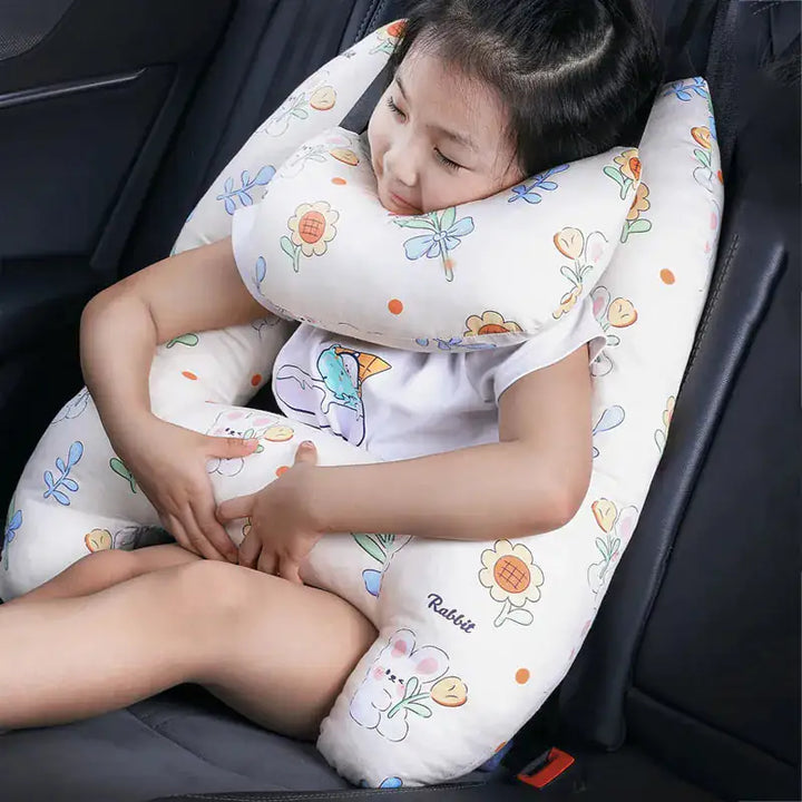 Kids Car Travel Pillow - Comfort for Little Ones on the Go Perfect for Road Trips Airplane Rides or Daily Commutes - Totostore