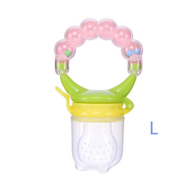 Hot Sale 1 Pcs Food Baby Pacifiers Nipple Pacifiers for Baby Fruit Feeder Nipples Feeding Safe Pacifier Hand Bell Toy - Totostore