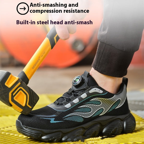 Mens Breathable Mesh Labor Protection Shoes - Anti-smashing  Anti-penetration for All Seasons