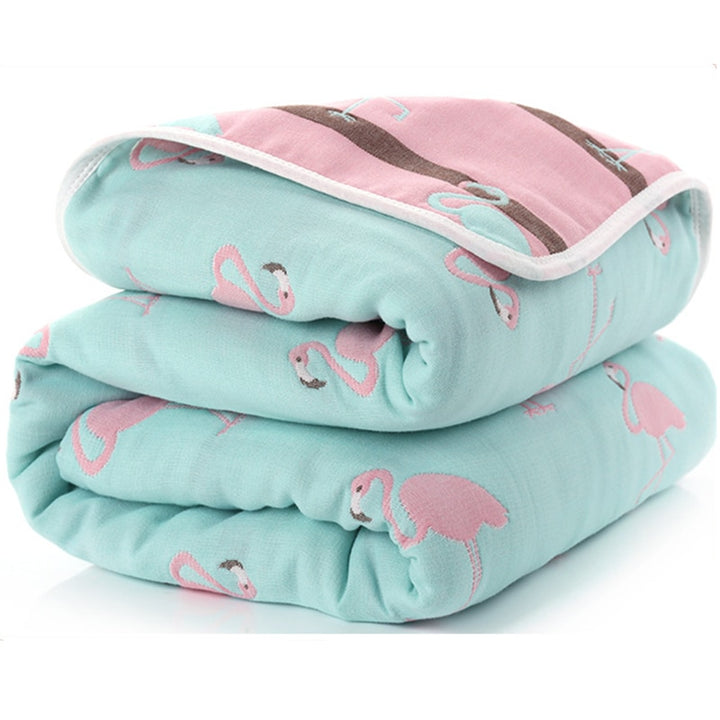 Soft Muslin Cotton Baby Blanket - 6 Layer Thick Swaddle for Newborns Kids Receiving Blanket for Bedding and Cover Breathable and Gentle Fabric - Totostore