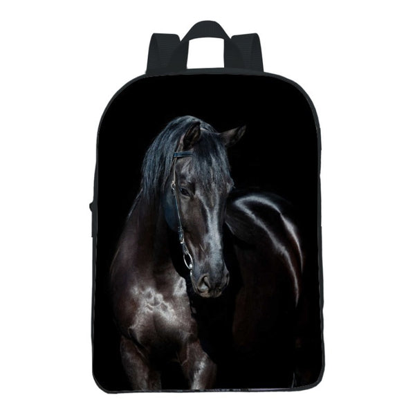 12-inch Digital Printing Horse Backpack - Animal Themed School Bag for Kids