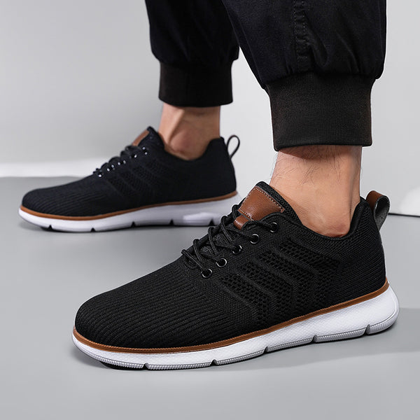 Stylish Lace-up Mesh Sneakers for Men  Casual Sports Shoes for Walking Running  Flying Woven Comfort