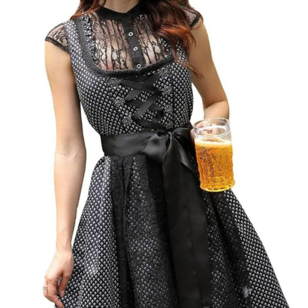 Spring  Summer Short Sleeve Beer Suit Dress  Tied Dress for Any Occasion