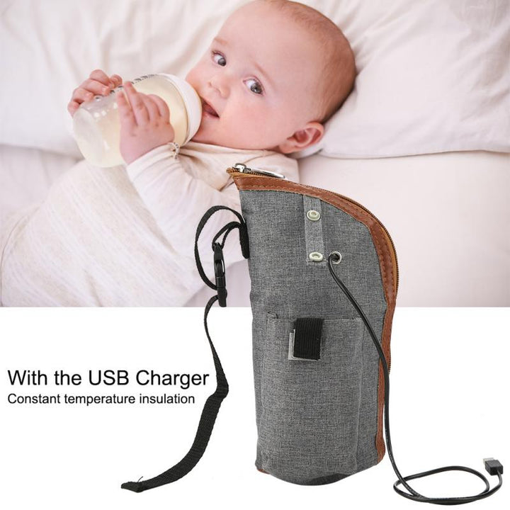 USB Portable Baby Bottle Warmer - Travel Mug Heating Bag for Infant Milk Feeding - Totostore