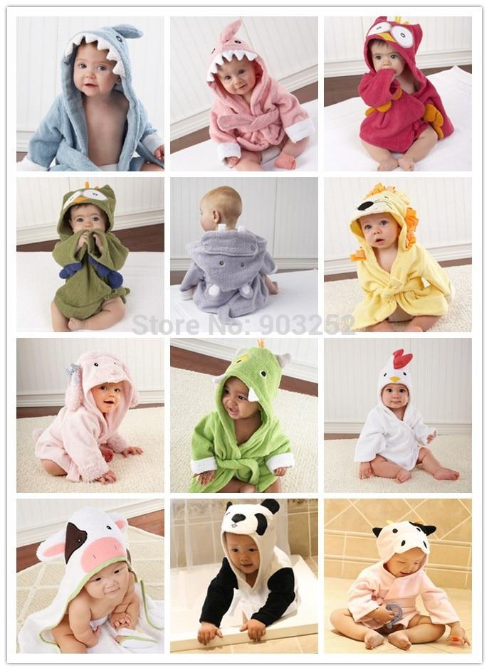 16 Designs Hooded Animal modeling Baby Bathrobe/Cartoon Baby Spa Towel/Character kids bath robe/infant beach towels - Totostore