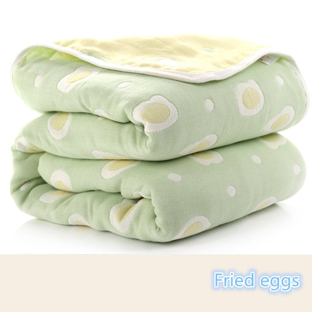 Soft Muslin Cotton Baby Blanket - 6 Layer Thick Swaddle for Newborns Kids Receiving Blanket for Bedding and Cover Breathable and Gentle Fabric - Totostore